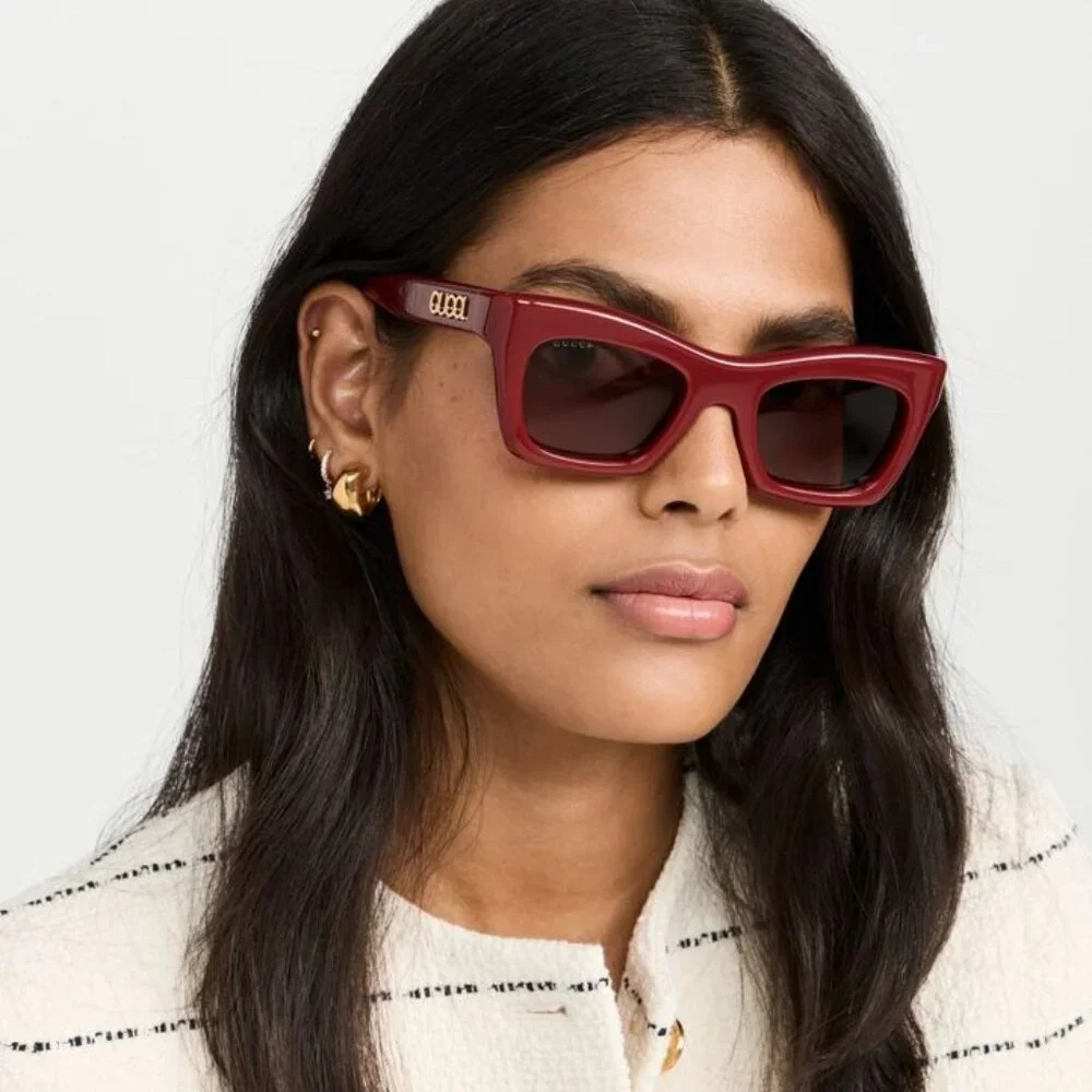 Gucci Women Sunglasses Burgundy Brown Cat Eye GG1773S 003 BRAND NEW - Picture 9 of 12